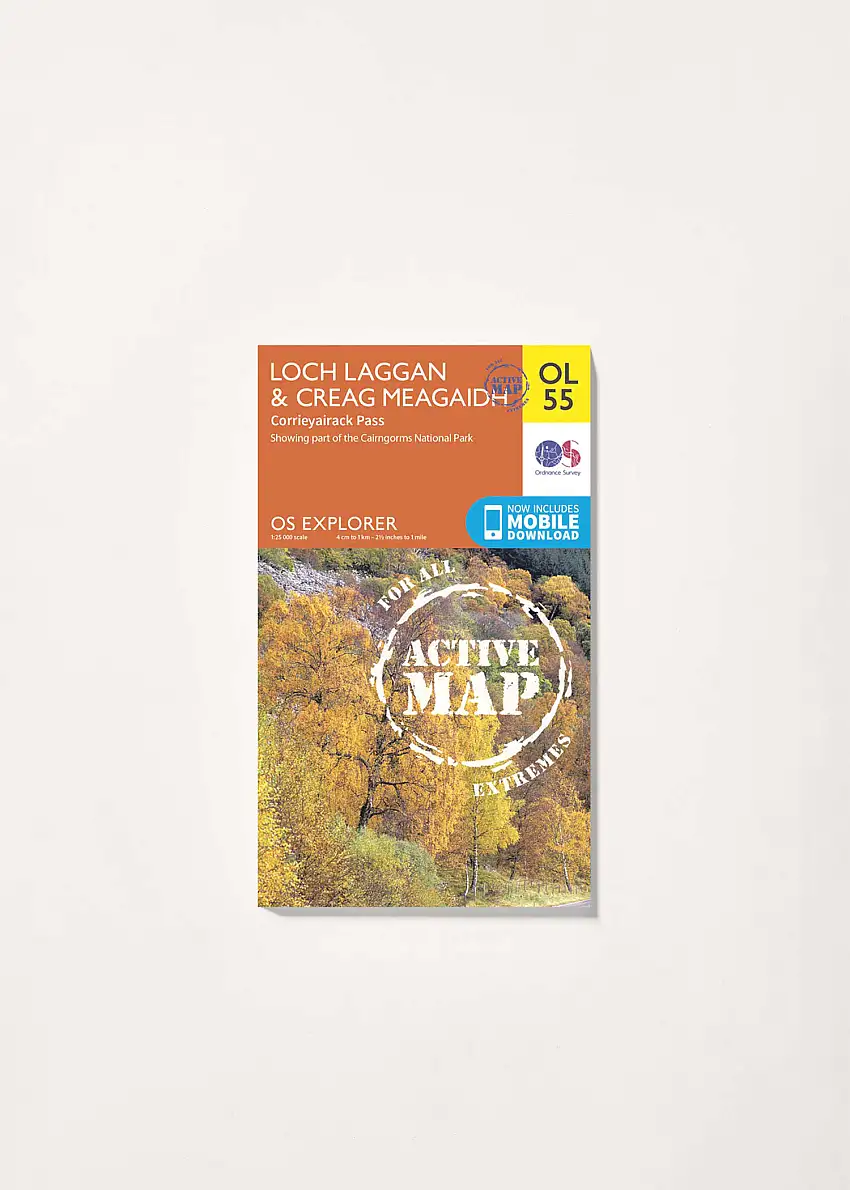 Loch Laggan & Creag Meagaidh, Corrieyairack Pass - OS Explorer Active OL55 Map-179055900