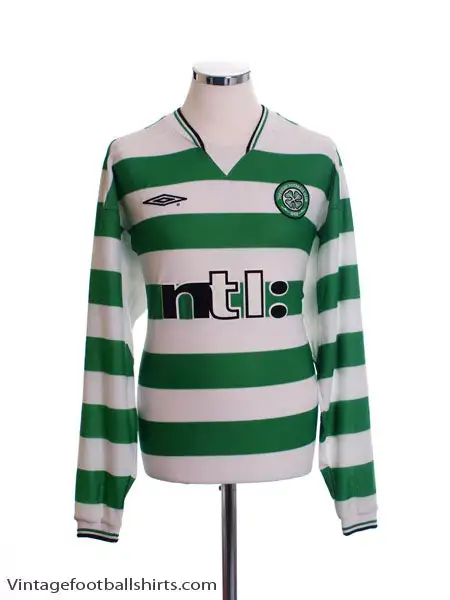 2001-03 Celtic Home Shirt *Mint* L/S L