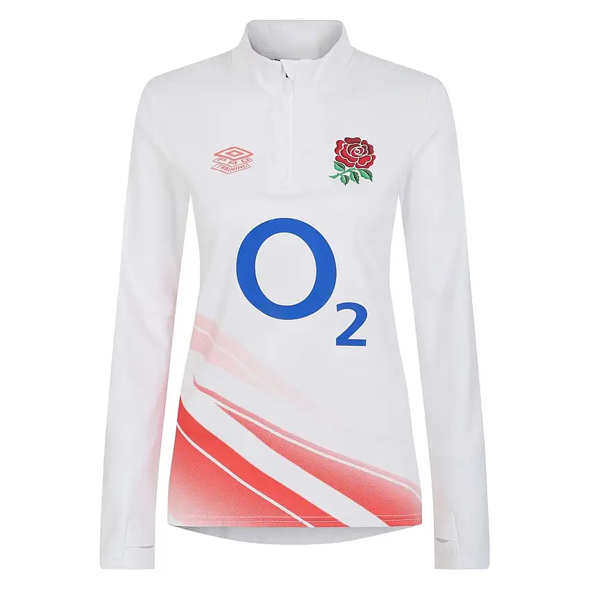 Umbro Womens England Rugby Red Roses Warm Up Mid Layer Top 2023