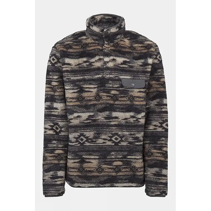 Ayacucho Mens Chalten Printed Snap Button Half Zip Fleece