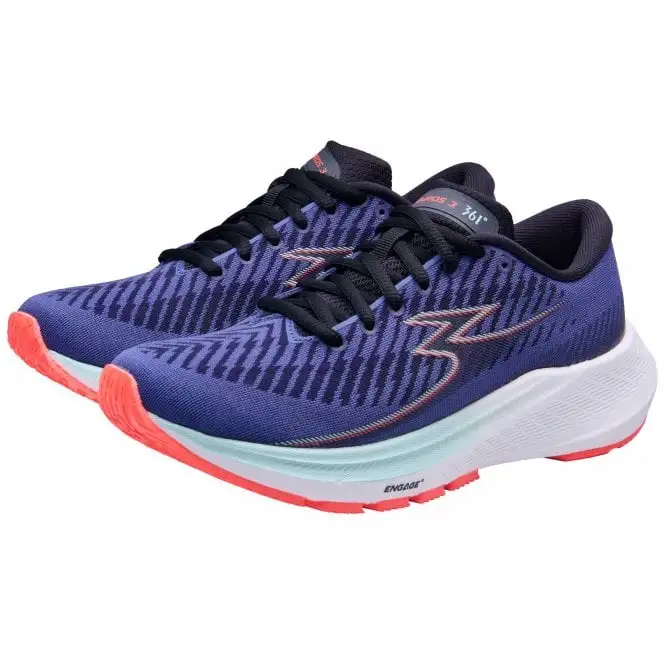 361° Kairos 3 Womens Running Shoes Skipper Blue/Neon