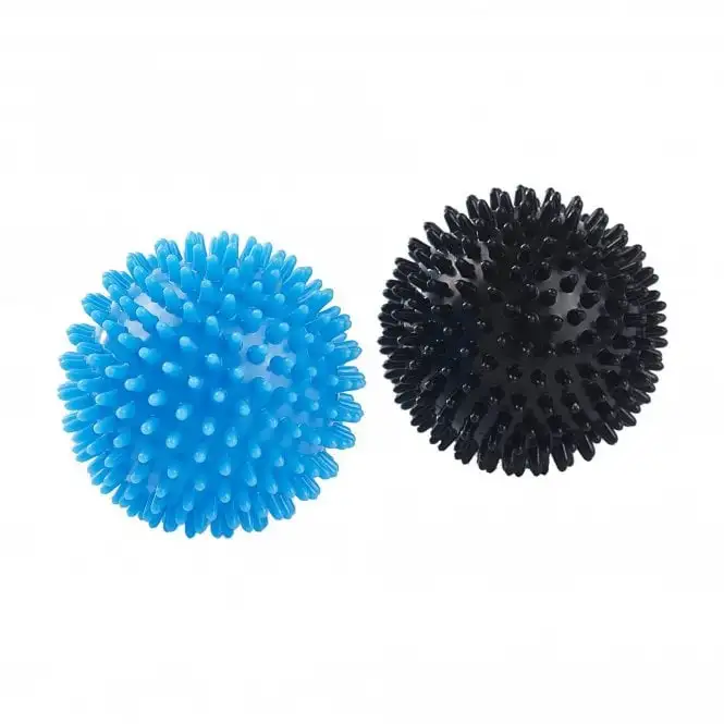 Ultimate Performance Spiked Massage Balls [2 Pack] Black/Blue - Good for Knots in Muscles!