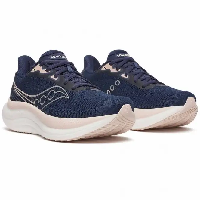 Saucony Triumph 23 Womens Running Shoes Navy/Cameo